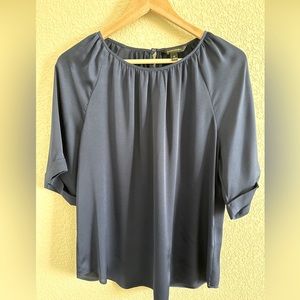 Banana Repulic Short Sleeve Navy Blouse SZ Medium